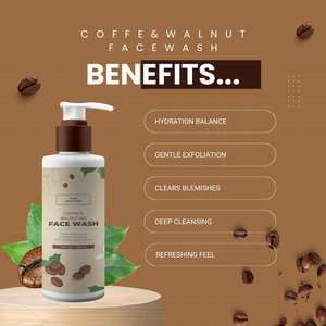 Coffee & Walnut <b>Gel</b> Face Wash-Whitening & Deep Cleansing for <b>Fragrance</b> Reduces Puffiness Matt Varnish Logo All Skin Types - Product Image 2