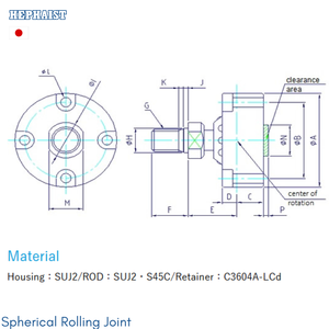Hephaist Japan Rodamiento esférico multigrado para mecanismo paralelo Cojinete de junta Rigidez de alta precisión Liquidación cero - Product Image 4