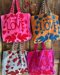 Magnifique sac fourre-tout réversible haut de gamme, imprimé Ikat indien populaire, en coton et velours matelassé, sac de marché hippie - Product Image 3