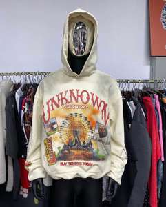 Custom Streetwear Printed Pullover Hoody Jacket Print Oversized French Terry Heavyweight Vintage <b>Black</b> Acid Wash <b>Hoodie</b> - Product Image 1