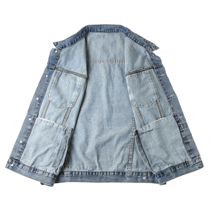 Gilet en denim respirant pour homme, couleur unie, grande taille, marque privée, polyester/coton, sans manches, multi-poches - Product Image 3