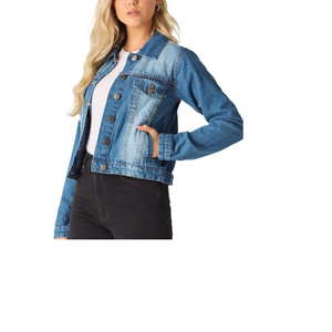 Nouveauté 2024, petite quantité minimale de commande, jean denim avec logo personnalisé, tenue d'automne décontractée, veste jean personnalisée, marque et logo pour femmes - Product Image 5