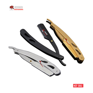 ชุดมีดโกน2ชิ้นสำหรับร้านตัดผมและโกนหนวดหลากสีสีทองอุปกรณ์กำจัดขนสำหรับผู้ชายและผู้หญิงออกแบบโลโก้ได้ตามต้องการ - Product Image 6