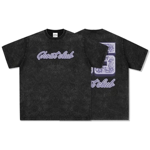 OEM logotipo personalizado DTG camisetas Heavyweight 100% algodón Hombres boxy serigrafía ropa de calle camiseta para hombres - Product Image 2