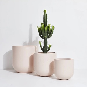 Vietnam exportateur jardin Pots de fleurs jardinières béton Fiber Pot de fleur en céramique Look peinture fini pour orchidée plante - Product Image 4