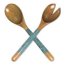 Vente chaude 12 pouces mains résine et bois de mangue spatule ensemble bois cuisson salade outils d'agitation serveurs de salade de bois de l'Inde 2024 - Product Image 6