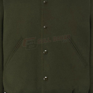 Veste universitaire à la mode pour hommes avec col rayé classique et ourlet veste universitaire de sport personnalisée pour hommes - Product Image 4