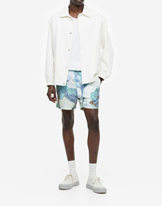 New Custom Wholesale Casual Fit Blank Fleece Shorts Side Pocket <b>Animal</b> Print Elastic Waist Anti-Wrinkle Quick Dry Breathable - Product Image 1