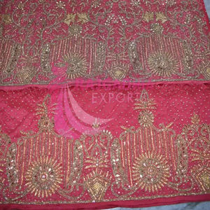 Nouvelle collection robe George Wrapper perlée pour femmes nigérianes grande taille Headtie africaine en soie directement du fabricant indien - Product Image 5
