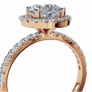 Anillo de Compromiso de Lujo con Corona Radiante y Halo de Diamantes Cultivados en Laboratorio de 1.130 Ct, Oro de 9, 14 y 18 Quilates, Proveedor Mayorista OEM - Product Image 3