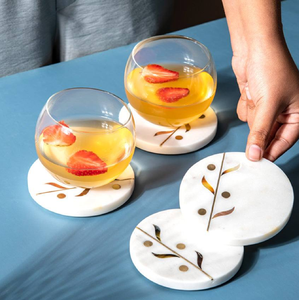 Sous-verres ronds en bois de marbre moderne, écologiques, faits à la main, en forme de nounours, disponibles dès maintenant, vendus en gros, quantités en vrac - Product Image 2