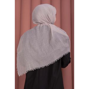 Serie de Bufandas Largas de Crepé Suave en Color Beige - Product Image 3