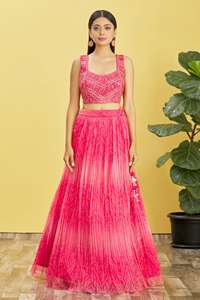 Prêt à Porter Indien Ethnique Partywear Lehenga Choli avec Dupatta Ensemble Entièrement Cousu - Product Image 3