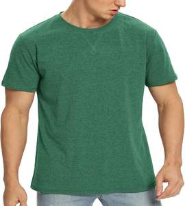 Performance à manches longues vert T-Shirt adultes hommes léger évacuation de l'humidité respirant 100% coton toile Vintage fait - Product Image 1