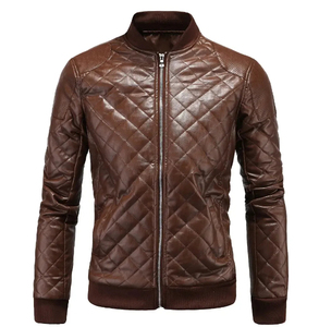 Man's Stylish <b>Brown</b> Leather Jacket Collar Style <b>Shirt</b> and Cuffs Style Open Hem Fully Customized Leather for <b>men</b> OEM Serviced - Product Image 3