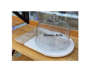 Servidor de dátiles de postre de madera con tapa acrílica y cuchillo para mantequilla Servidor de pastel de color marrón de la mejor calidad con tapa - Product Image 3