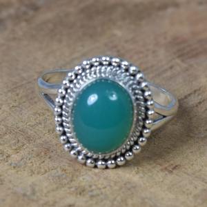 Anillo de Plata de Ley 925 Hecho a Mano, Estilo Boho, con Piedra Preciosa de Ónice Verde, Anillo de Moda para Mujer, Regalo para Ella - Product Image 4