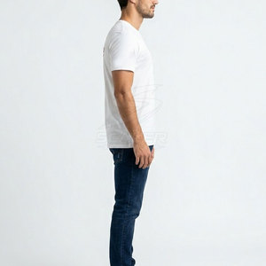 T-shirt en tissu tricoté de haute qualité, broderie personnalisée, coupe confortable, décontracté, écologique, respirant, élégant, hauts d'été - Product Image 5