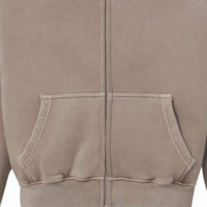 High Quality Winter <b>Men</b> Zip-Up <b>Hoodie</b> 230gsm-500gsm Heavyweight Cotton Embroidered Custom Logo Oversized Fit Anti-shrink - Product Image 4