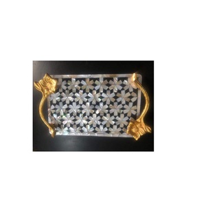 Bandeja de servicio sólida de resina de madera de alta calidad, bandeja de madera y resina moderna y elegante para utensilios de cocina, precio barato - Product Image 6