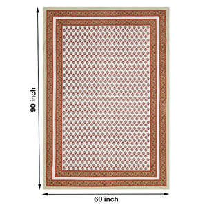 Nappe 6 places en pur coton imprimé 150x225cm rouge orange pour les fêtes de mariage d'hôtels - Product Image 6