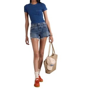 Pantalones cortos vaqueros de mezclilla para mujer Essentials Casual desgastados cintura alta dobladillo deshilachado pantalones cortos elegantes de verano Pantalones cortos personalizados para mujer - Product Image 3