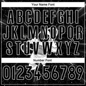 Custom Black Black-White <b>3D</b> Pattern <b>Design</b> Astronaut Authentic Baseball Jersey - Product Image 6