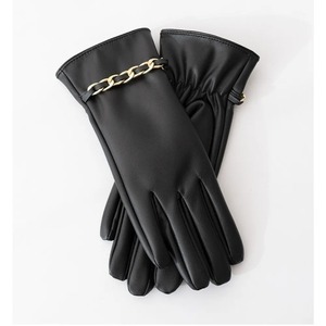 1 paire de gants d'hiver épais de haute qualité, doublés de polaire, imperméables, en cuir, couleur unie, gants chauds pour le cyclisme, hiver - Product Image 6
