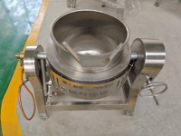 Chaudière à soupe à double enveloppe chauffée au gaz, marmite de cuisson commerciale pour usine alimentaire