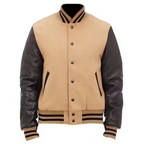 Vestes décontractées de style universitaire personnalisées, couleur personnalisée, manches en cuir, veste de baseball sportive, veste bomber - Product Image 1