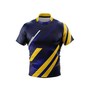 Ensemble de maillot de rugby imprimé en polyester grande taille, personnalisable avec logo d'équipe et numéro de joueur, vêtements de sport respirants et anti-humidité - Product Image 1