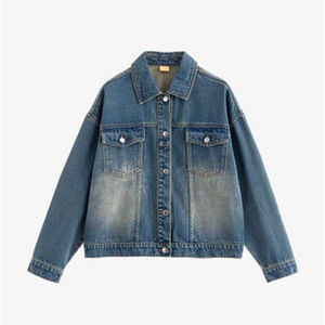 Chaqueta de alta calidad de manga larga con botones para mujer con logotipo personalizado, Chaquetas vaqueras informales de primavera, abrigos, abrigo de abrigo Premium - Product Image 5