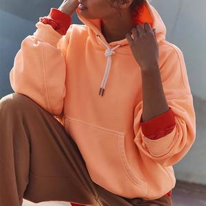 Sudadera con capucha de gran tamaño a la moda para mujer, Sudadera con capucha de peso pesado personalizada con su propio logotipo, ropa deportiva larga y suave - Product Image 6