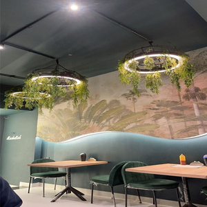 New Halo Ring LED ánh sáng mặt dây chuyền với cây xanh nhôm hồ sơ - Product Image 2