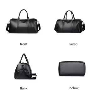 Custom Logo Large Capacity Fitness Travel Duffle <b>Bag</b> Waterproof Black PU <b>Mens</b> <b>Sports</b> Gym Duffel <b>Bag</b> - Product Image 3