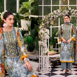 Material de vestido bordado de impresión Digital de algodón suave de primera calidad colección al por mayor de Salwar Kameez para ropa de fiesta - Product Image 1