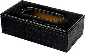 Porte-mouchoirs en bois MDF et cuir pour table - Product Image 3