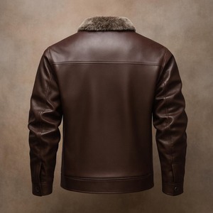 เสื้อแจ็คเก็ตหนังบุขนแกะสำหรับผู้ชาย ฤดูหนาว อุ่นสบาย คอตั้ง สไตล์ไฮสตรีท ด้านหน้าปรับแต่งได้ แห้งเร็ว ระบายอากาศได้ดี - Product Image 3