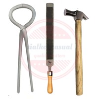 Trousse à outils de maréchal-ferrant en acier inoxydable avec sac de transport en cuir Ensembles d'outils de toilettage pour chevaux de qualité supérieure