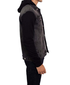 Veste en jean vintage d'hiver pour homme de style luxe OEM avec logo personnalisé, écologique et coupe-vent, streetwear - Product Image 2