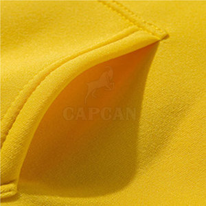 Sudaderas con capucha de manga larga de invierno con capucha de color amarillo con sudaderas lisas de tela personalizables para 100% algodón - Product Image 5