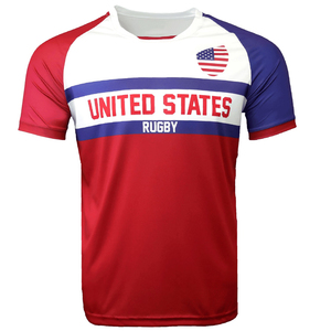 เสื้อฟุตบอลรักบี้สำหรับทีมออกแบบโลโก้ขายส่ง ผู้ชาย สำหรับฝึกซ้อม ผลิตจากโพลีเอสเตอร์ 100% น้ำหนักเบา แห้งเร็ว ระบายอากาศได้ดี สามารถสั่งทำได้ - Product Image 1
