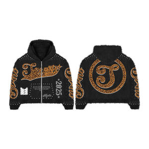 New Hot Selling OEM Custom <b>Men's</b> Polar Fleece <b>Hoodie</b> Embroidery Warm <b>Sherpa</b> Coat Zip Up Pullover Fleece Jacket Sweatshirt - Product Image 3