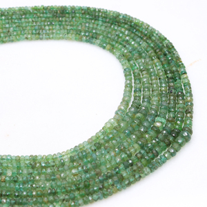 Émeraude verte naturelle à facettes Rondelle pierres précieuses perles brins cordes pour la fabrication de bijoux en gros colliers - Product Image 4