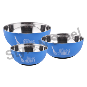 Bol à double paroi Bols de service en acier inoxydable Bol à salade profond polyvalent au prix de gros - Product Image 3