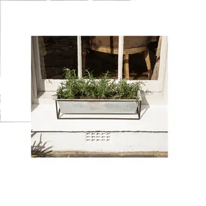Прочный оконный ящик для растений ручной работы с выдержанным цинком для витрины и сада