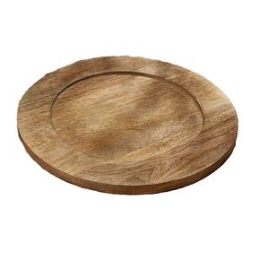 Assiette de chargeur en bois de bordure de conception de coeur à la maison assiette de vaisselle d'hôtel personnalisée assiette de chargeur naturelle forme ronde - Product Image 5