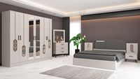 Juego de Muebles de Dormitorio Modernos de Aglomerado con Almacenamiento, Cubierta Extraíble y Opciones Personalizables - Multiusos para Apartamento