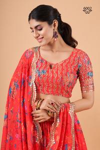 Último diseñador Faux Georgette Zari Secuencia Bordado Trabajo Lehenga Choli Por Fab Zone - Product Image 5