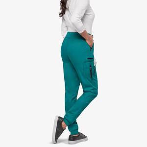 Nuevo Conjunto de Uniforme Médico Elástico para Mujer, Blusa Casual de Manga Corta y Pantalones, 90% Poliéster-10% Spandex, Tejido Hawk - Product Image 5